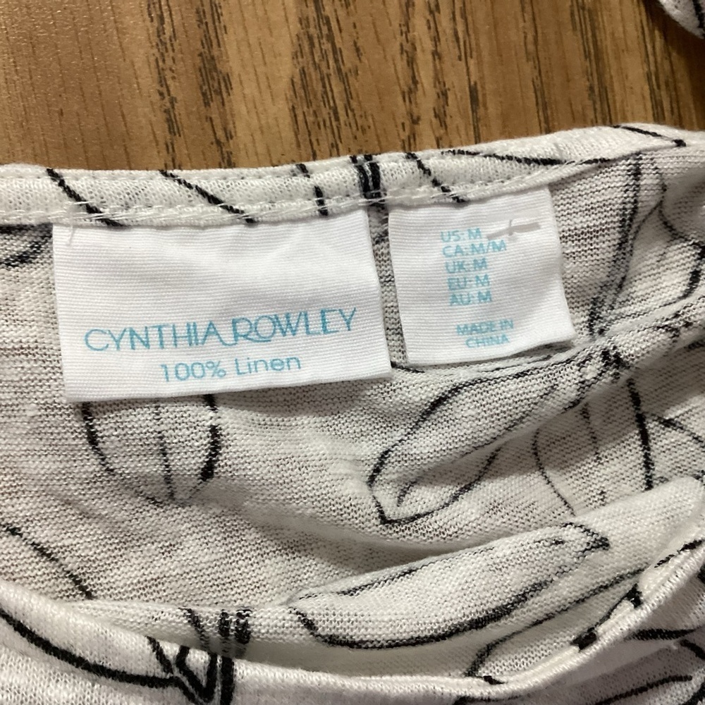 Cynthia Rowley Linen Top With Leaves Size Medium - Picture 5 of 6